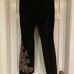 INC Gorgeous / Unique embroidered Black pants sz 8